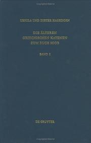 Cover of: Die älteren griechischen Katenen zum Buch Hiob