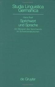 Cover of: Sprichwort und Sprache by Hans Ruef