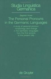 Cover of: The personal pronouns in the Germanic languages by Howe, Stephen