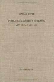 Cover of: Philologische Notizen zu Hiob 21-27