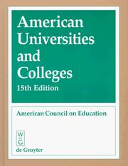 Cover of: American Universities and Colleges (15th Edition) by Walter DeGruyte