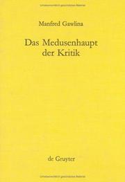 Cover of: Das Medusenhaupt Der Kritik (Kantstudien-Erganzungshete)