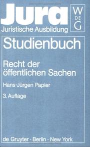 Cover of: Recht Der Offentlichen Sachen: 3., Neubearbeitete Auflage (Jura Studienbuch)