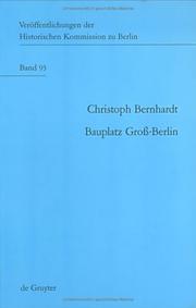 Cover of: Bauplatz Gross-Berlin by Christoph Bernhardt