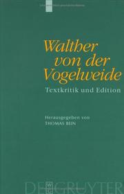 Cover of: Walther Von Der Vogelweide by Thomas Bein