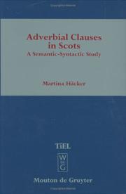 Cover of: Adverbial clauses in Scots: a semantic-syntactic study