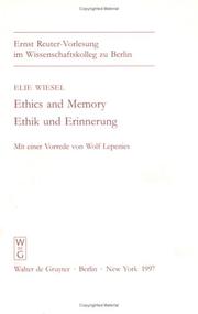 Cover of: Ethics and memory = by Elie Wiesel