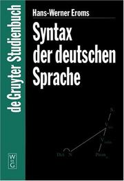 Cover of: Syntax der deutschen Sprache by Hans-Werner Eroms