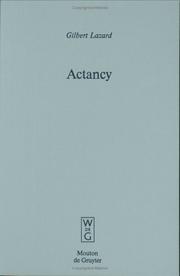 Cover of: Actancy