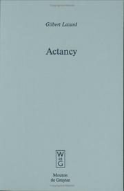 Cover of: Actancy by Gilbert Lazard