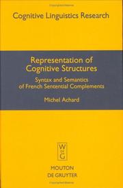 Cover of: Representation of cognitive structures: syntax and semantics of French sentential complements