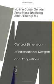 Cover of: Cultural dimensions of international mergers and acquisitions by Martine Cardel Gertsen, Anne-Marie Søderberg, Jens Erik Torp