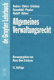 Cover of: Allegmeines Verwaltungsrecht (de Gruyter Lehrbuch)