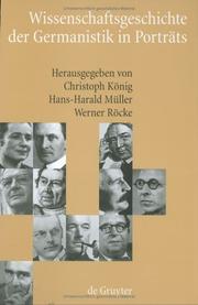 Cover of: Wissenschaftsgeschichte Der Germanistik in Portrats by Herausgegeben Von Christoph Konig, Hans-Harald Muller, Werner Rocke