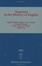 Cover of: Negation in the history of English