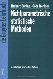 Cover of: Nichtparametrische statistische Methoden. by Herbert Büning, Götz Trenkler