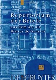 Cover of: Repertorium der Briefe aus dem Archiv Walter de Gruyter