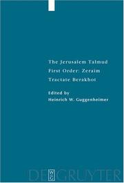 Cover of: The Jerusalem Talmud: First Order by Heinrich W. Guggenheimer