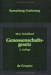 Cover of: Genossenschaftsgesetz: Neubearbeitete Auflage