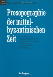 Cover of: Prosopographie Der Mittelbyzantinischen Zeit by 