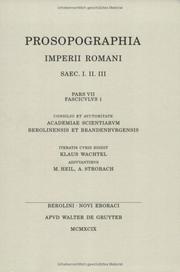 Cover of: Prosopographia Imperii Romani