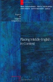 Cover of: Placing Middle English in context by edited by Irma Taavitsainen ... [et al.].