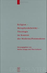Cover of: Religion-Metaphysik(Kritik): Theologie Im Kontext Der Moderne/Postmoderne (Theologische Bibliothek Topelmann)