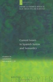 Cover of: Current issues in Spanish syntax and semantics