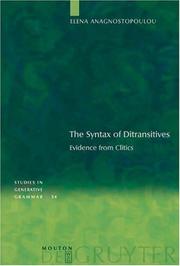 The syntax of ditransitives by Elena Anagnostopoulou