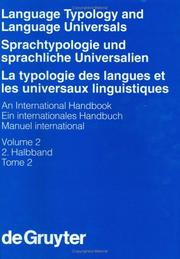 Cover of: Language Typology and Language Universals/Sprachtypologie Und Sprachliche Universalien/LA Typologie Des Langues Et Les Universaux Linguistiques by 