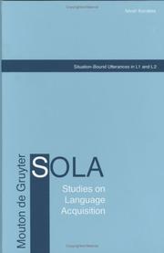 Cover of: Situation-bound utterances in L1 and L2