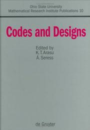 Cover of: Codes and Designs by 