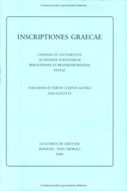 Cover of: Inscriptiones Graecae