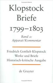 Cover of: Friedrich Gottlieb Klopstock: Briefe 1799-1803  by Rainer Schmidt