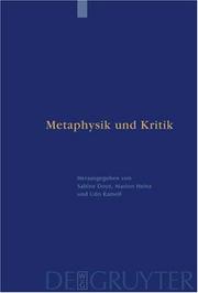 Cover of: Metaphysik Und Kritik: Festschrift Fur Manfred Baum Zum 65, Geburtstag