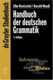 Handbuch der deutschen Grammatik by Elke Hentschel, Harald Weydt