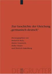 Cover of: Zur Geschichte Der Gleichung Germanisch-Deutsch': Sprache Und Namen, Geschichte Und Institutionen (Reallexikon Der Germanischen Altertumskunde - Ergaenzungsbaende)