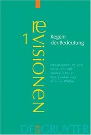 Cover of: Regeln der Bedeutung by herausgegeben von Fotis Jannidis ... [et al.].
