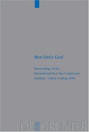 Cover of: Ben Sira's God (Beiheft Zur Zeitschrift Fur Die Alttestamentliche Wissenschaft)