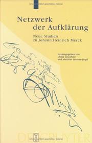 Cover of: Netzwerkder Aufklarung: Neue Lektureen Zu Johann Heinrich Merck