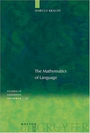 Cover of: The mathematics of language by Marcus Kracht