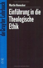 Cover of: Einfuhrung in Die Theologische Ethik (De Gruyter Lehrbuch)