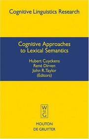 Cover of: Cognitive approaches to lexical semantics