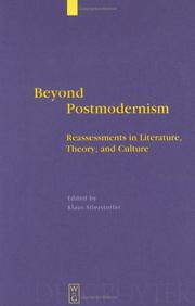 Cover of: Beyond postmodernism: reassessments in literature, theory, and culture