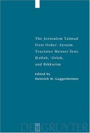 Cover of: The Jerusalem Talmud (Studia Judaica / Forschungen Zur Wissenschaft Des Judentums) by Heinrich W. Guggenheimer