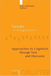 Cover of: Approaches to cognition through text and discourse by edited by Tuija Virtanen.