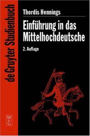 Cover of: Einfuhrung in Das Mittelhochdeutsche (De Gruyter Studienbuch)