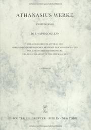 Cover of: Athanasius Werke: Band II: Die "Apologien": Lieferung 8