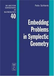 Cover of: Embedding problems in symplectic geometry