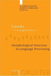 Cover of: Morphological structure in language processing